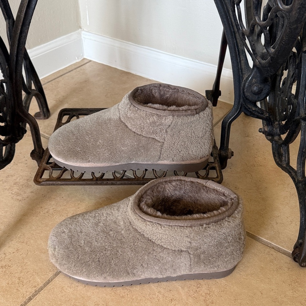 Steve Madden Shearling Cabin Booties Gray Women’sSize 11 New - Picture 2 of 6